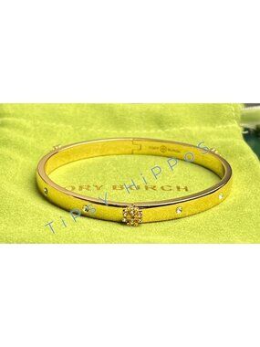 NEW!  Beautiful Tory Burch Kira Gold Bangle with Crystal Accents   10168